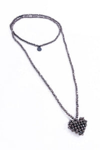 Chocolate Across Heart Long Necklace