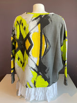 Yellow Sketch Boxy Long Sleeve Top