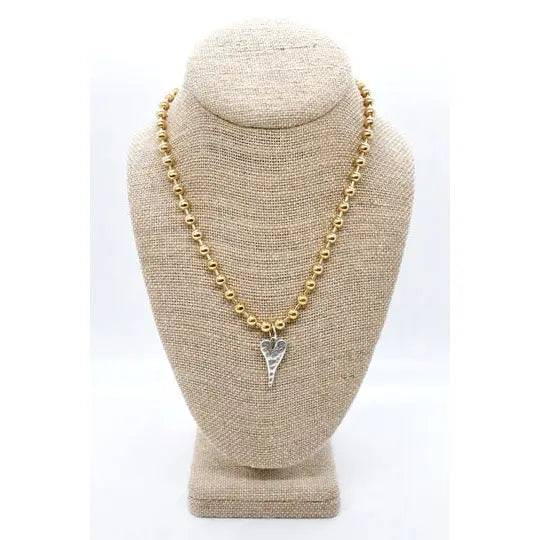 Mini Elongated Heart Charm Necklace