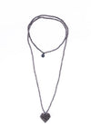 Chocolate Across Heart Long Necklace
