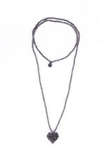Chocolate Across Heart Long Necklace