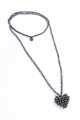 Chocolate Across Heart Long Necklace