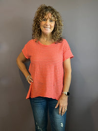 Vintage Stripe Raw Edge Tee
