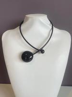 Shiny Black Brittani Necklace - 19"