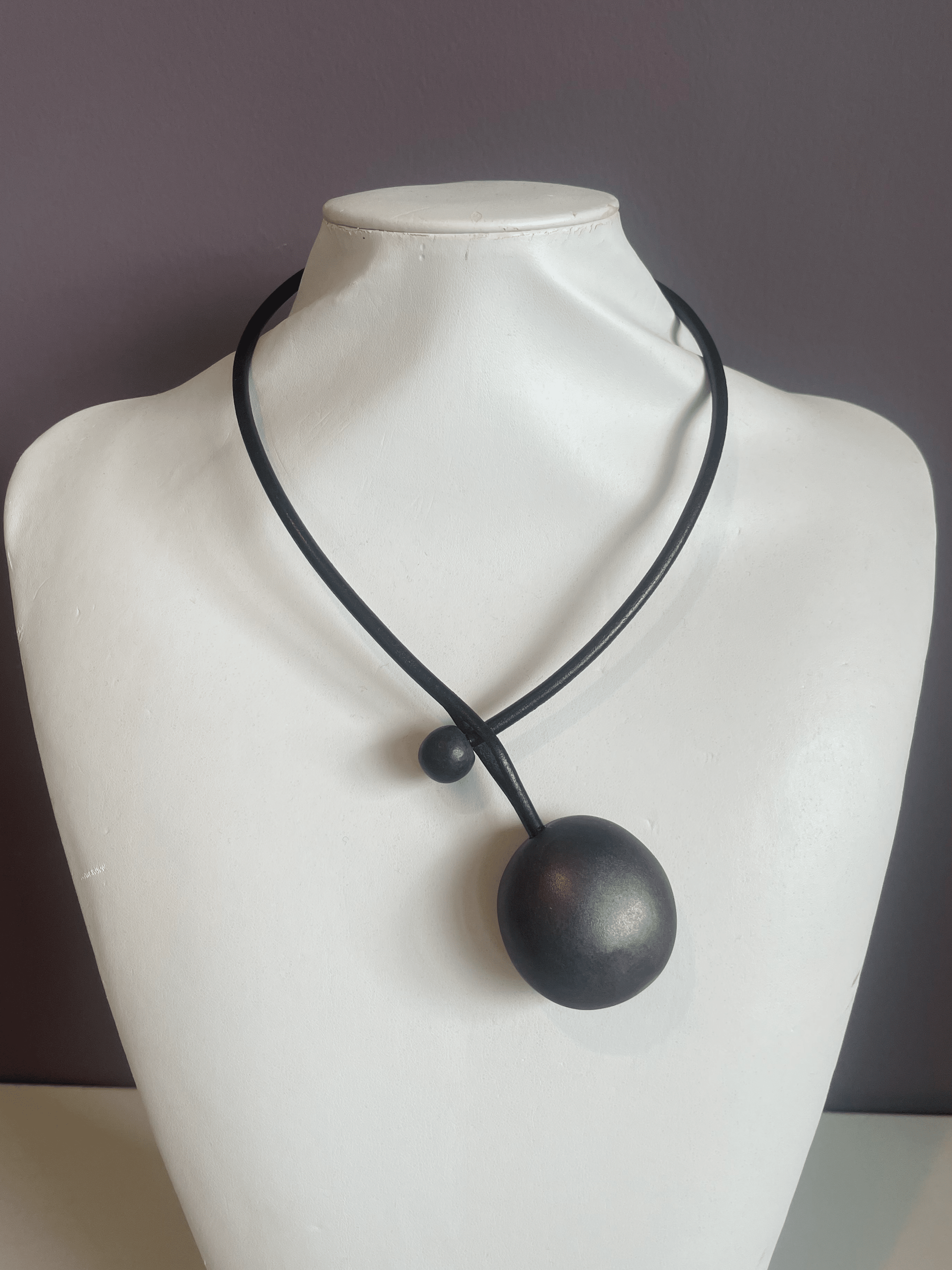 Matte Gunmetal Brigitte Necklace - 21"