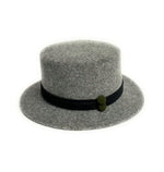 Wool Blend Flat Brim Hat With Buttons Accent