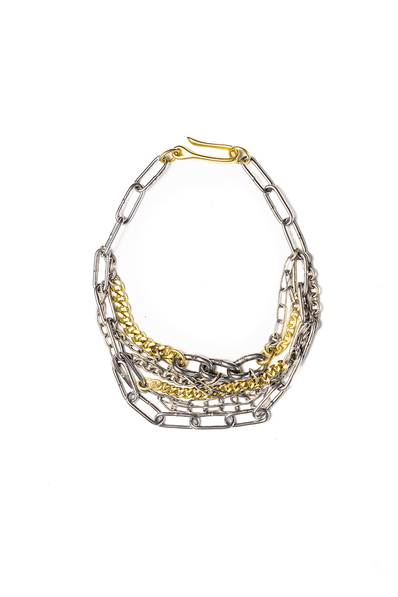 Multi-Chain Mixed Metal Necklace