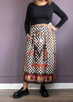 Vanessa Chocolate Printed Midi Skirt