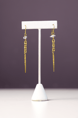 Herkimer & Brass Spike Earring