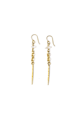Herkimer & Brass Spike Earring