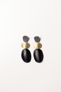Leather Petal 3 Part Earrings