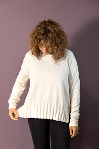 Wide Rib-Bottom Sweater
