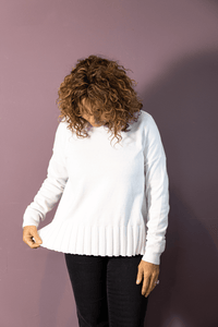 Wide Rib-Bottom Sweater