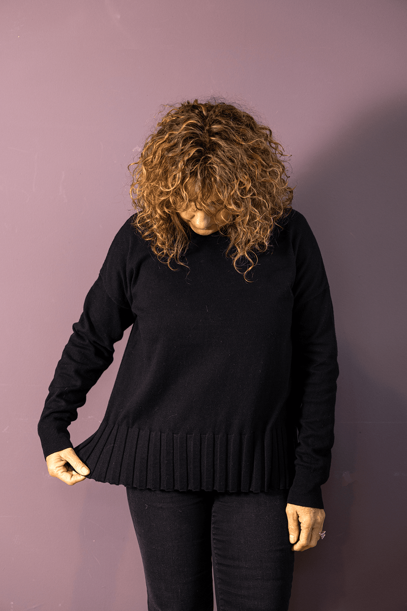 Wide Rib-Bottom Sweater