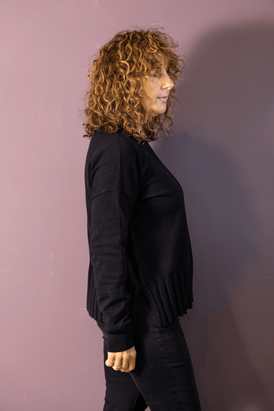 Wide Rib-Bottom Sweater