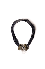 Leather & Crystal Multi-Strand Necklace