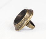 Oversized Concave Leather Ring