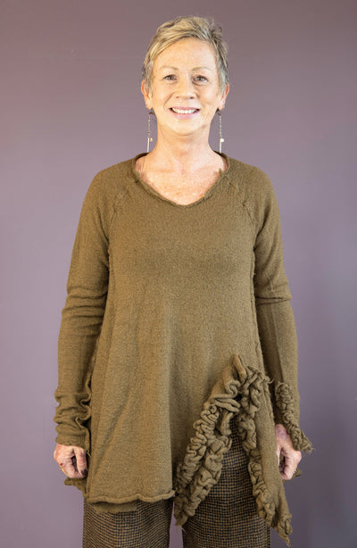 Ruffle Side Pullover Tunic