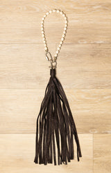 Pearl Choker with Leather Tassel