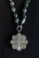 Turquoise Flower with Faceted Emerald