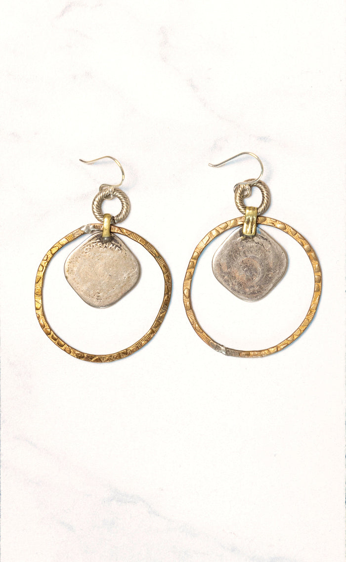 Coin And Large Loop Earring