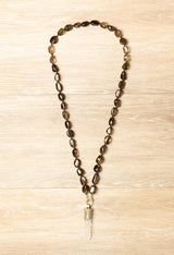 Stone Chain with Crystal Drop Necklace