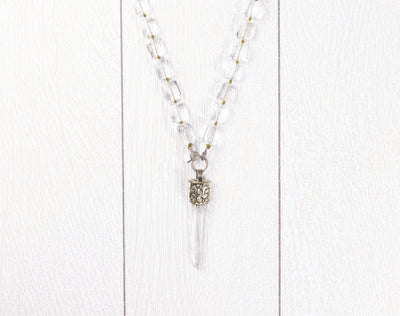 Clear Faceted Quartz with Crystal Dagger