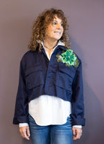 Embellished Cropped Cotton Jacket