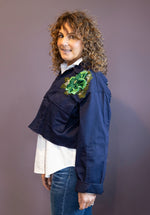 Embellished Cropped Cotton Jacket