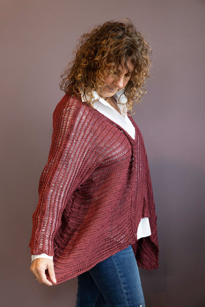 Bordeaux Basic Mineral Wash Sweater