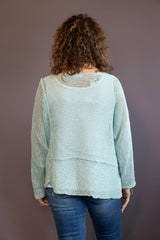 Mint Seamed Knit Sweater