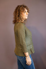 Khaki Seamed Knit Sweater