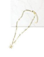 Pave Star On Paper Clip Chain