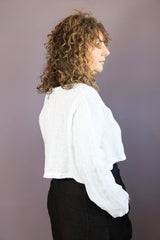 Linen Long Sleeve Crop Jacket