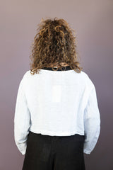 Linen Long Sleeve Crop Jacket