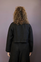 Linen Long Sleeve Crop Jacket