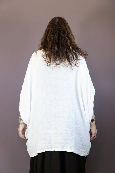 Linen Priest Collar Top