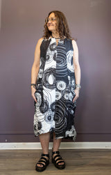 Sleeveless Crinkle Swirl Dress