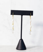 Two Drop Fresh Water Pearls with Crystal Earrings