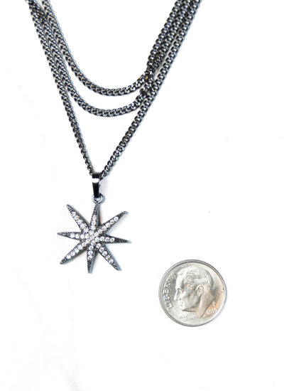 Layered Pave Star Necklace