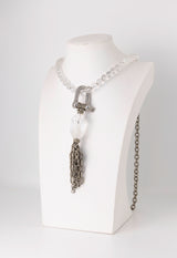 Crystal and Antique Silver Chain Necklace