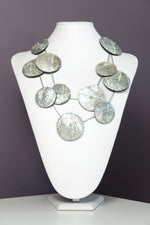 Coconut Shell and Mother of Pearl Disk Necklace