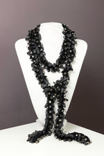 Black and Crystal Lariat