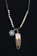 Painted Feather Necklace with Howlite