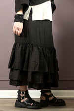 Black Linen Slip Skirt