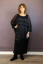 Mesh Puff Graphic Dress