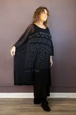 Mesh Puff Graphic Dress