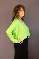 Lime V-neck Pullover