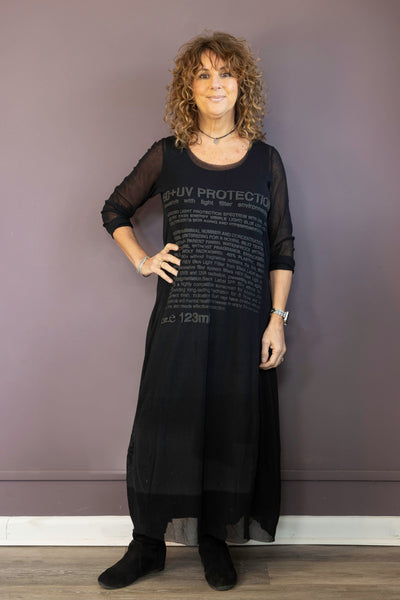 Mesh Puff Print Dress