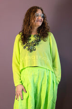 Lime Jacquard Pullover